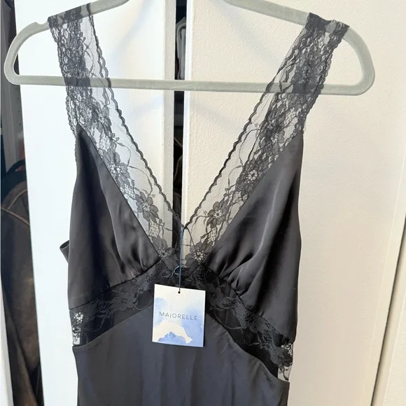 NWT MAJORELLE Black Cami Midi Dress - Picture 4 of 6